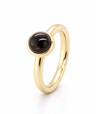 ROEMER by Bregje ROEMER by Bregje Ring single bubble 18k geelgoud met Rookkwarts
