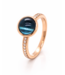 ROEMER by Bregje ROEMER by Bregje ring Single Bubble Diamond 18K roségoud met London Blue Topaas