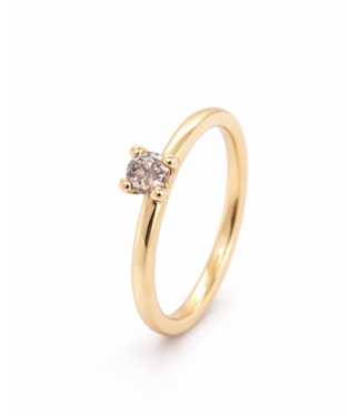 ROEMER by Bregje ROEMER by Bregje ring Lily Mini met cognac diamant 0.34ct