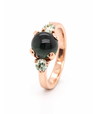 ROEMER by Bregje ROEMER by Bregje ring Solance 18K rosegoud met groene Toermalijn en mint groene diamant 0.34ct