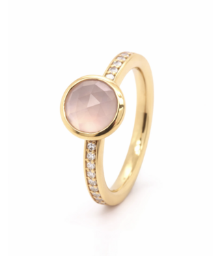 ROEMER by Bregje ROEMER by Bregje ring Single Bubble Diamond 18K geelgoud met Chalcedoon