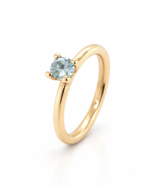 ROEMER by Bregje ROEMER by Bregje Ring Lily Small 18k geelgoud met blauwe Zirkoon