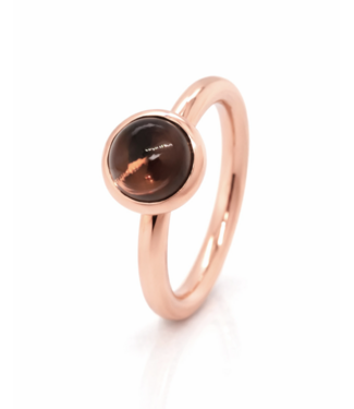 ROEMER by Bregje ROEMER by Bregje Ring single bubble 18k rosegoud met Rookkwarts