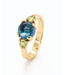 ROEMER by Bregje ROEMER by Bregje ring Solance 18K geelgoud met London Blue Topaas en  Peridot