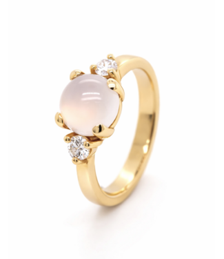 ROEMER by Bregje ROEMER by Bregje ring Solance 18K geelgoud met chalcedoon en diamant