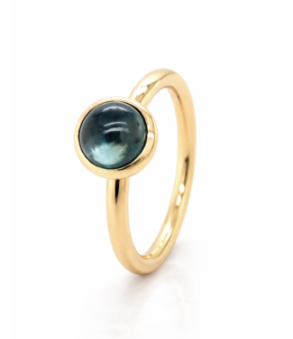 ROEMER by Bregje ROEMER by Bregje Ring single bubble 18k geelgoud met London Blue Topaas