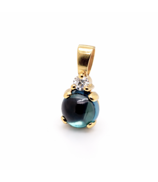 ROEMER by Bregje ROEMER by Bregje Hanger Solance 18k geelgoud met London Blue Topaas en diamant (0.15ct)