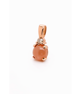 ROEMER by Bregje ROEMER by Bregje Hanger Solance 18k roségoud met oranje  maansteen en cognac diamant (0.15ct)