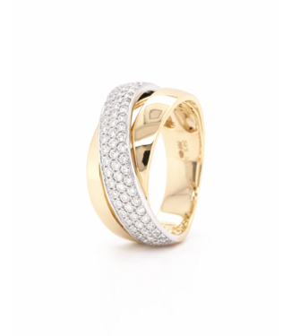 Passione Passione ring geel/witgoud 14k met 0.93ct diamant H/Si maat 55