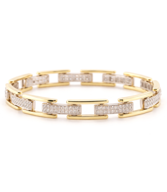 ROEMER ROEMER armband 14K geelgoud met witgoud en diamant 1.74ct
