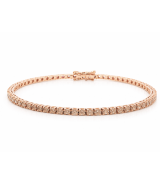 Positano Positano tennisarmband 18k rosegoud met diamant 17.5cm 10522/BR