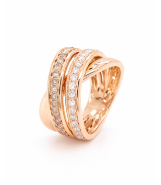 Positano Positano Ring 18k roségoud 7952/ARBD 0.80ct diamant & cognac diamant maat 54