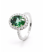 Positano Positano witgouden ring met groene Toermalijn en diamant