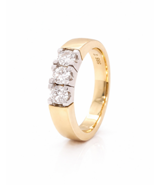 Passione Passione 14K geel- met witgouden ring met diamant 0,75ct 54