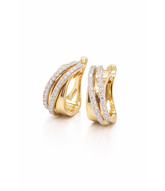 Passione Passione 14K geel- met witgouden oorringen met diamant 0,57ct