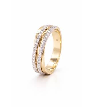 Passione Passione ring geel/witgoud 14k met diamant 0.40H/Si maat 56