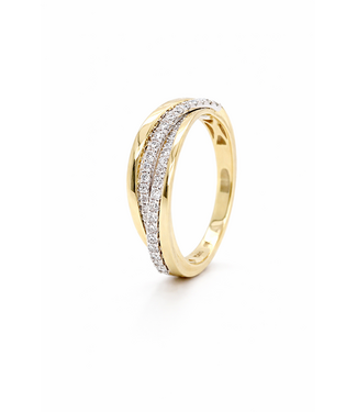 Passione Passione 14K geel- met witgouden ring met diamant 0,35ct 56