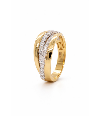 Passione Passione 14K geel- met witgouden ring met diamant 0,76ct