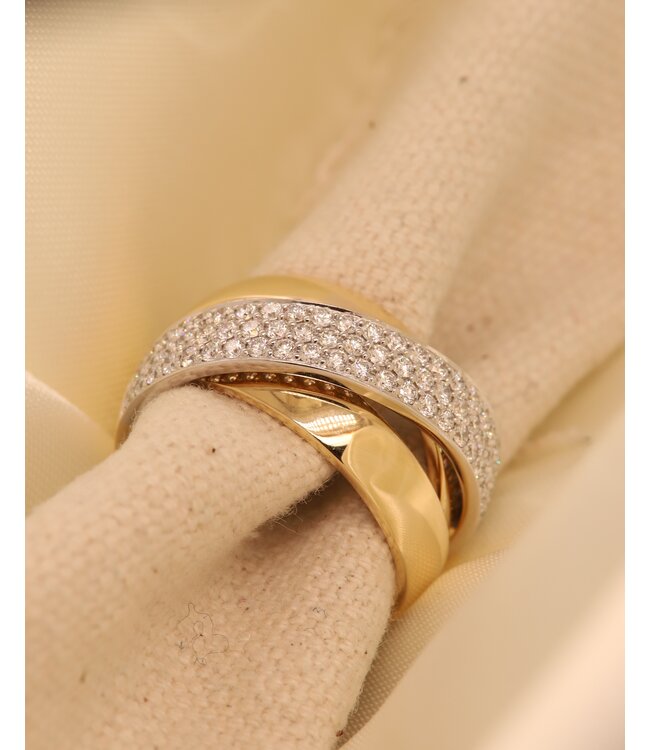 Passione ring geel/witgoud 14k met 0.93ct diamant H/Si maat 55