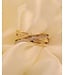 Passione 14K  geelgouden ring crossover met diamant 0,09ct 55