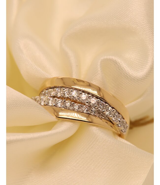 Passione 14K geel- met witgouden ring met diamant 0,76ct