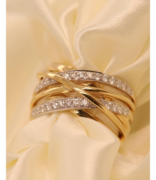 Passione  14k geelgouden ring met diamant 0.48ct 53