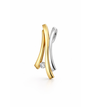 Bicolor gouden hanger met 0,04 ct. diamant