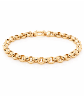 Monzario Monzario14k geelgouden armband jasseron 7mm 20cm.