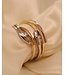Passione 14k Wit- met geelgouden ring met diamant 0,03ct 53