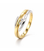 Passione ring geel/witgoud 14k met 0.03ct. G/Si maat 57