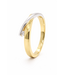 Passione ring geel/witgoud 14k met 0.03ct G/Si maat 58