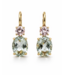 Positano geelgouden oorhangers met Prasioliet en Morganiet
