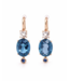 Positano roségouden oorhangers met Morganiet en London Blue Topaas