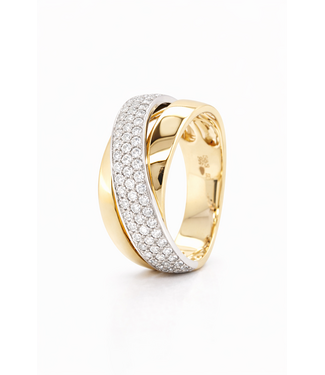 Passione Passione ring geel/witgoud 14k met 0.93ct diamant H/Si maat 55