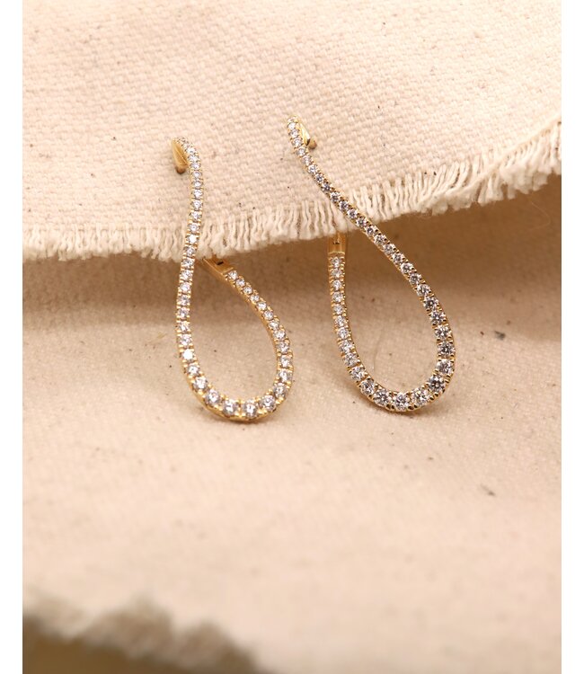 Passione oorhangers goud 14k met 0.96ct diamant G/Si