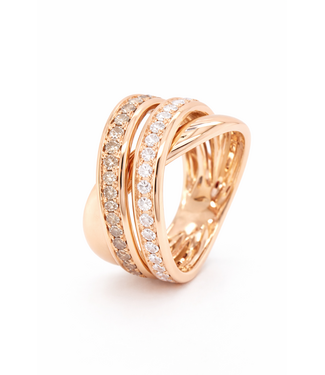Positano Positano Ring 18k roségoud 7952/ARBD 0.80ct diamant & cognac diamant maat 54