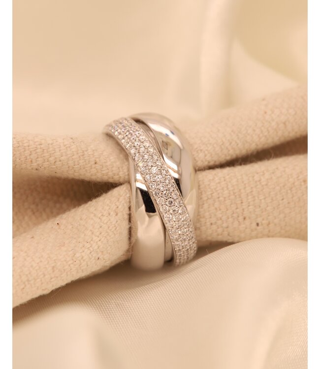 Passione ring witgoud 14k met 0.60ct diamant maat 54