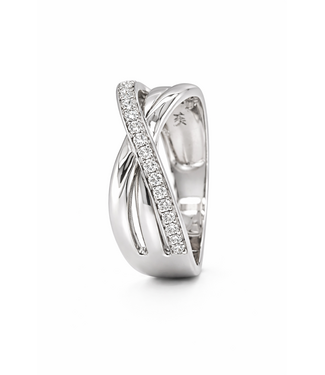 Passione Passione 14K witgouden ring met diamant 0,18ct 55