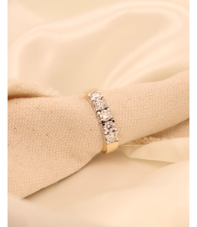 ROEMER ring riviera goud 14k met diamant 1.00ct maat 55