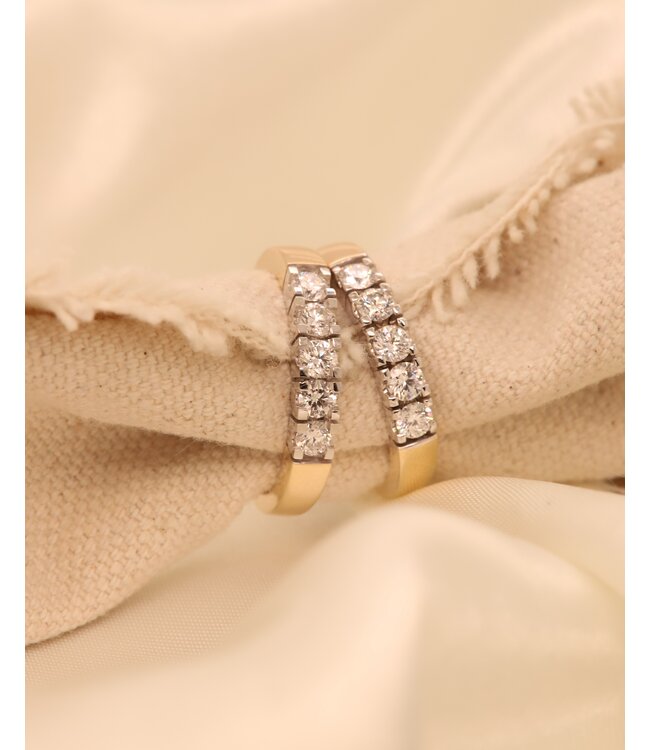 ROEMER ring riviera goud 14k met diamant 0.50ct maat 55