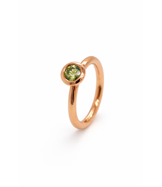 ROEMER by Bregje ROEMER by Bregje Ring Celina 18k roségoud met groene diamant 0.34ct