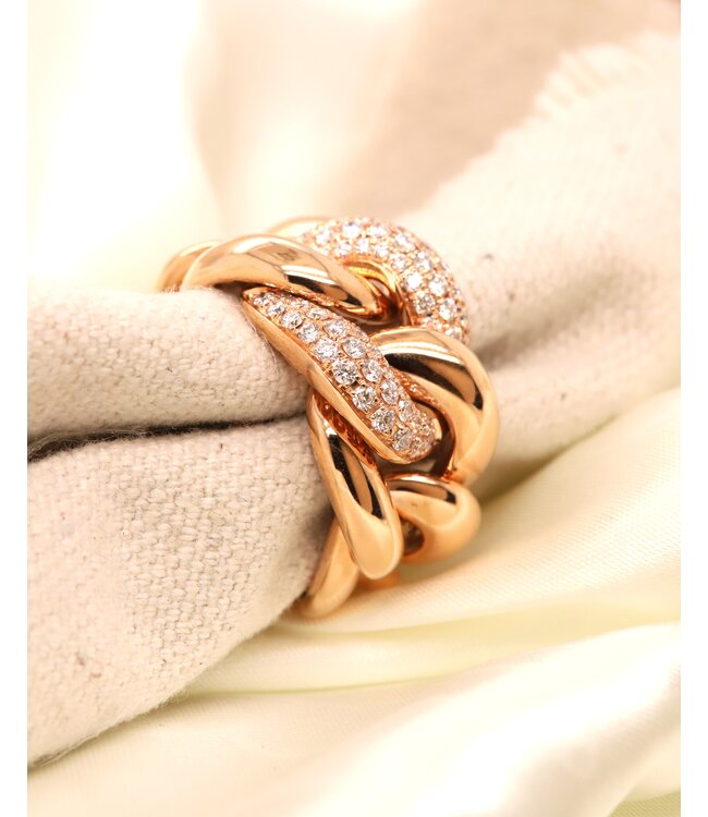 Positanio ring 18k roségoud 5456/AR 0.82ct diamant maat 56