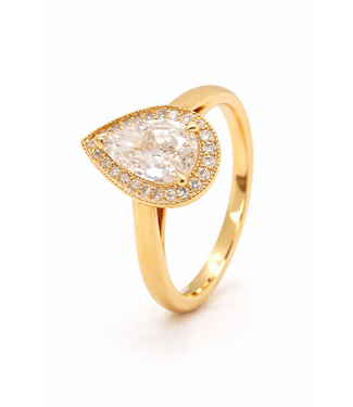 ROEMER ROEMER 18K geelgouden ring met diamant 1.26ct peer geslepen