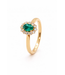 ROEMER ring 18K geelgoud entourage met Smaragd 0.46ct en diamant 0,26ct 55