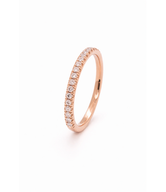 ROEMER ROEMER ring 18k rosegoud alliance S met diamant 0.22ct 51