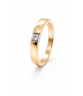 ROEMER ROEMER Ring 14k geel- en witgoud met diamant 0.10ct maat 54
