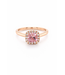 ROEMER ROEMER ring 14K rosegoud vierkant entourage morganiet met diamant 0.16ct 55