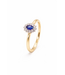 ROEMER ring 14K geelgoud entourage saffier 0.31ct en diamant 0.15ct 53