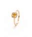 ROEMER ring 14K geelgoud vierkant entourage citrien met diamant 0.11ct 57