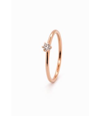 ROEMER ROEMER roségouden solitair ring 0.11ct